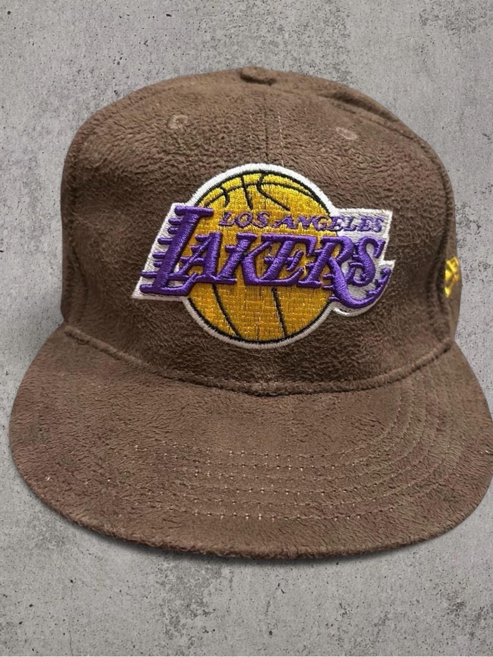 New Era Brown Los Angeles Lakers Fleece Hat with Purple & Gold Logo